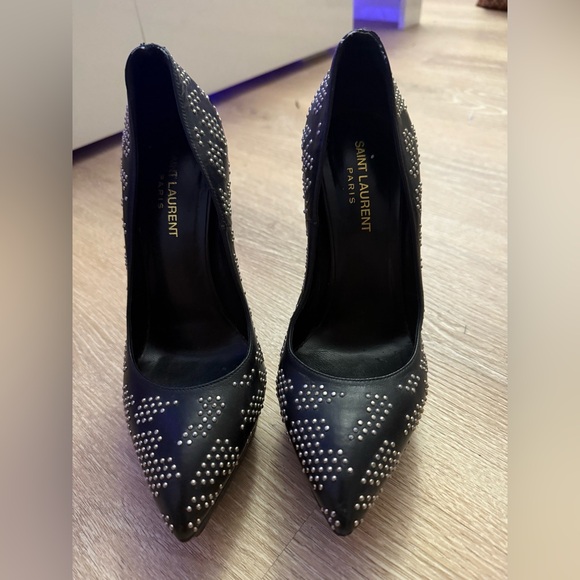 Saint Laurent Studded Black Heels - Picture 2 of 5
